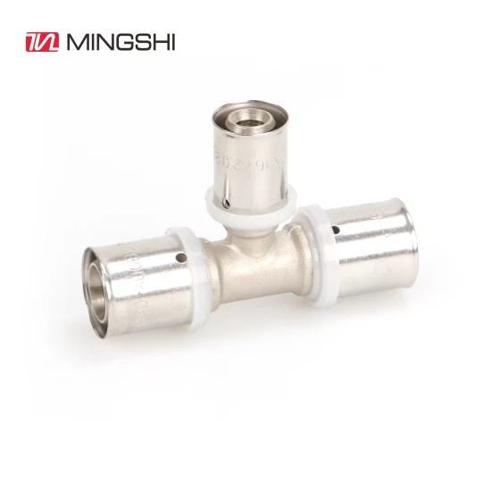 Mingshi イコールティー真鍮 U プロファイルプレス継手配管用多層 Pex Pert 水道およびガスパイプ